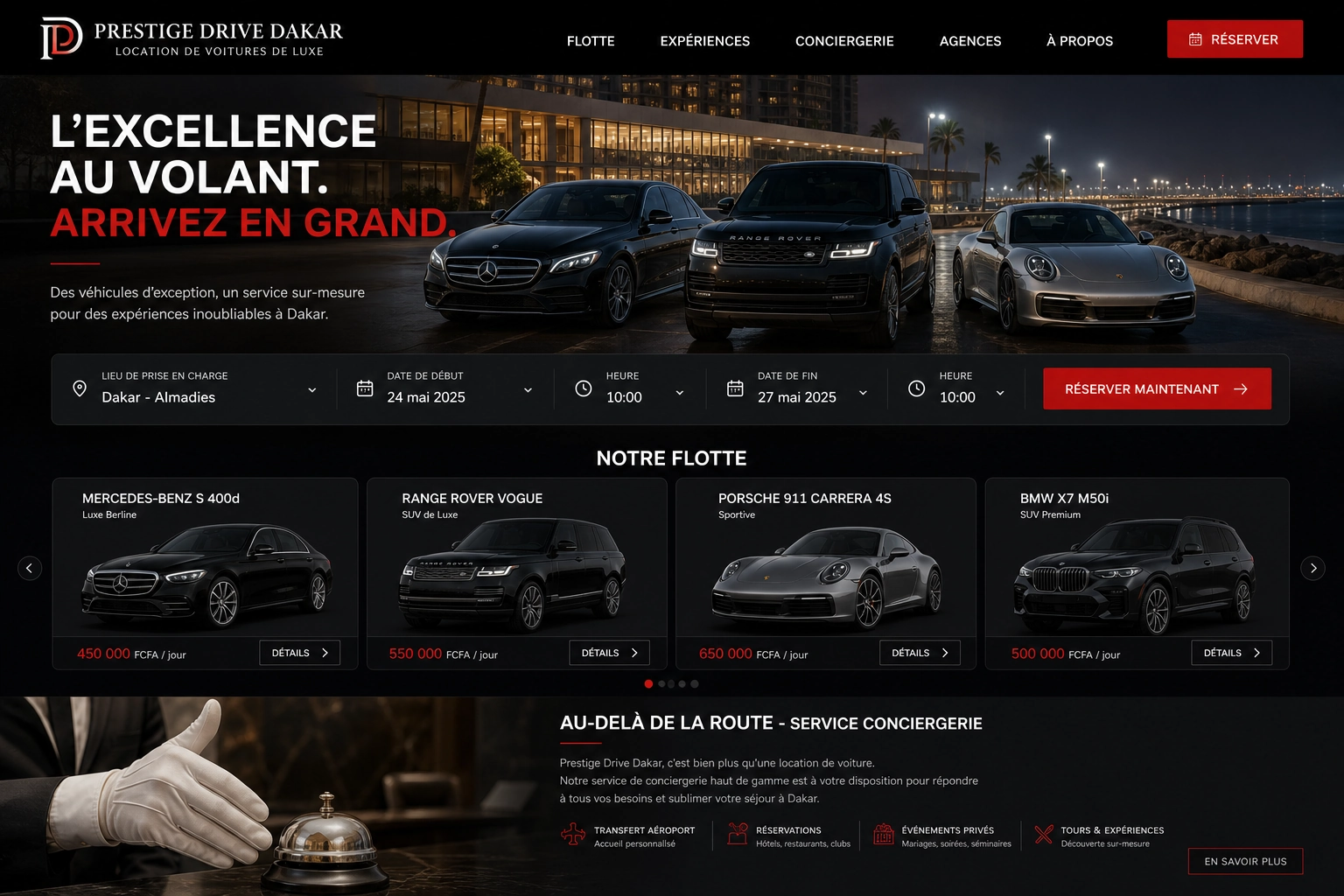 Location de luxe à Dakar — réalisation Winning Digital