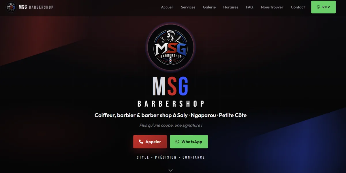 MSG Barbershop — réalisation Winning Digital