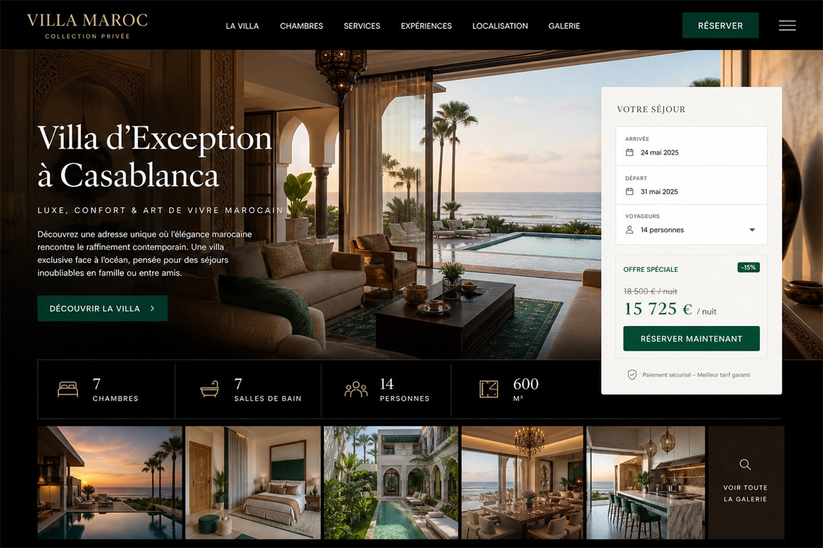 Capture d'écran — Villa de luxe au Maroc