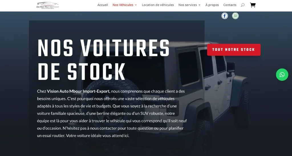 Site Vision Auto Mbour Import-Export — vente et location de véhicules Saly Mbour