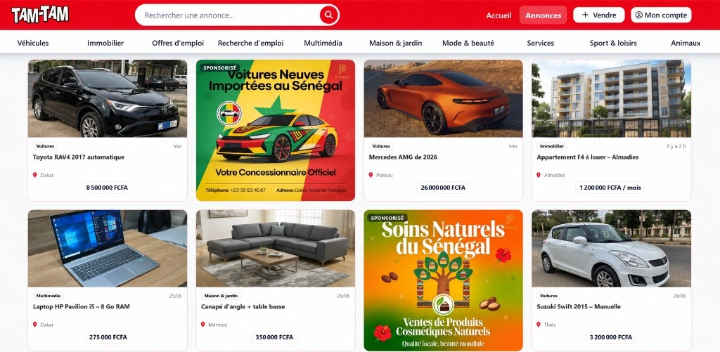 Tam-Tam.sn — réalisation Winning Digital